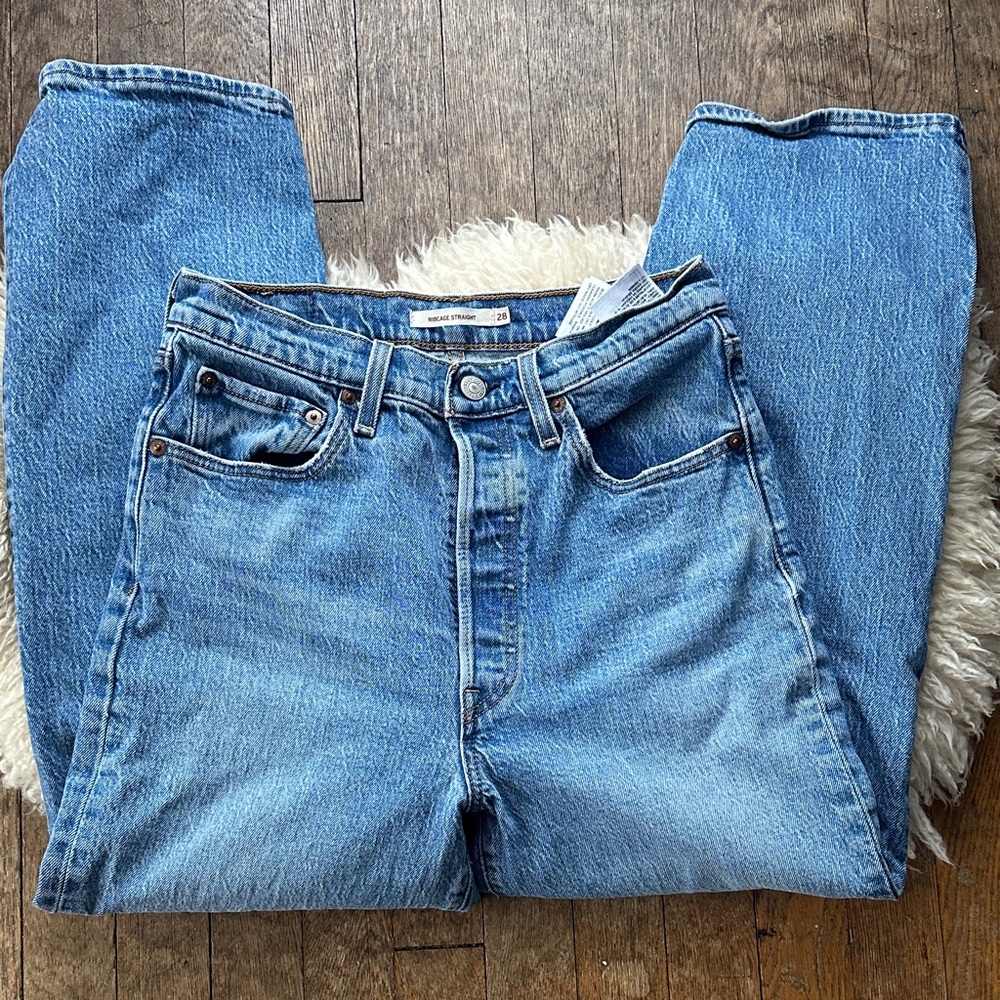 Levi's Ribcage straight blue jeans - Picture 5 of 7